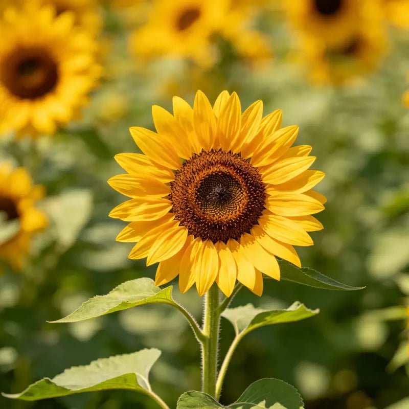 Yellow brown heart single petal single head Sunflower Seeds - Verdseeds
