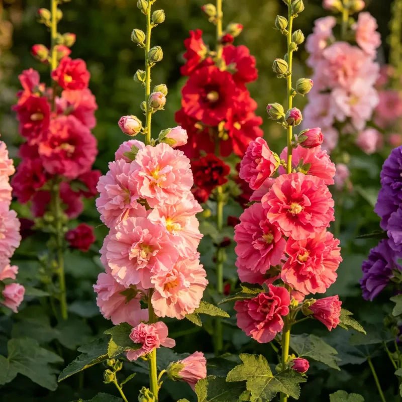 Double Petaled Mixed Hollyhock Seeds - Verdseeds