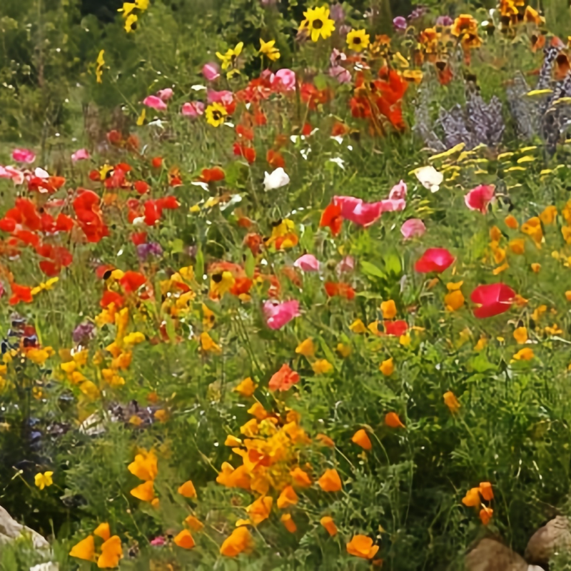 Wildflower Seeds - Seasonal Flowers Mix Includes Zinnia, China Aster, Phlox, etc. - Verdseeds